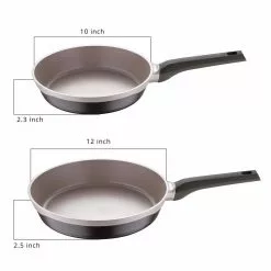 2-Piece Gastro Titanium Durable Cast Aluminum Fry Pan Set by MasterPRO 18 2-Piece Gastro Titanium Durable Cast Aluminum Fry Pan Set by MasterPRO -Cookware Sales Shop brown woks stir fry pans mpus14022brn fa 1000