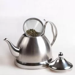Nobili-Tea 8-Cup Brushed Stainless Steel with Stainless Steel Infuser Basket Tea Kettle by Creative Home 12 Nobili-Tea 8-Cup Brushed Stainless Steel with Stainless Steel Infuser Basket Tea Kettle by Creative Home -Cookware Sales Shop brushed finish creative home tea kettles 72235 1f 1000