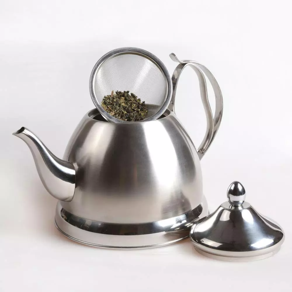 Nobili-Tea 8-Cup Brushed Stainless Steel with Stainless Steel Infuser Basket Tea Kettle by Creative Home 9 Nobili-Tea 8-Cup Brushed Stainless Steel with Stainless Steel Infuser Basket Tea Kettle by Creative Home - Image 7