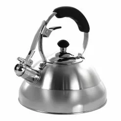 12-Cup Brushed Silver Stainless Steel Whistling Kettle by MegaChef