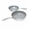 Induction 21 Steel 2-Piece Stainless Steel Ceramic Nonstick Frying Pan Set in Brushed Stainless Steel by Chantal 2 Induction 21 Steel 2-Piece Stainless Steel Ceramic Nonstick Frying Pan Set in Brushed Stainless Steel by Chantal -Cookware Sales Shop brushed stainless steel chantal skillets slin 2024c 64 1000