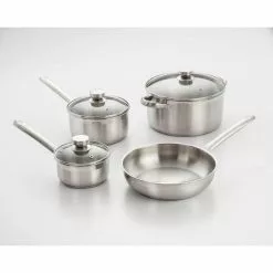 7-Piece Stainless Steel Cookware Set in Brushed Stainless Steel by ExcelSteel