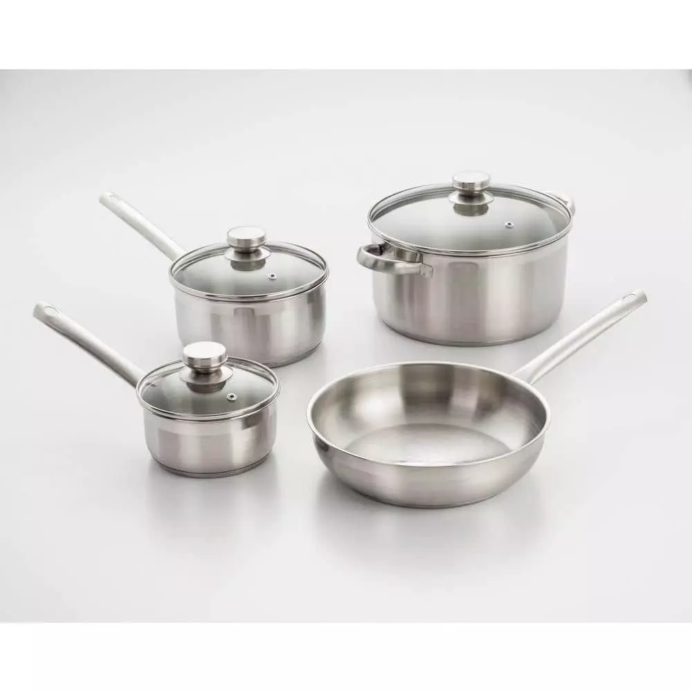 7-Piece Stainless Steel Cookware Set in Brushed Stainless Steel by ExcelSteel 3 7-Piece Stainless Steel Cookware Set in Brushed Stainless Steel by ExcelSteel