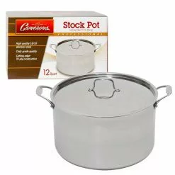 12 Qt. Full Tri-ply Body Professional Grade Stainless Steel Stock Pot by Camerons Products