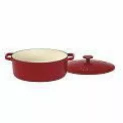 Chef's Classic 5.5 qt. Oval Cast Iron Dutch Oven in Cardinal Red with Lid by Cuisinart 8 Chef's Classic 5.5 qt. Oval Cast Iron Dutch Oven in Cardinal Red with Lid by Cuisinart -Cookware Sales Shop cardinal red cuisinart dutch ovens ci755 30cr c3 1000