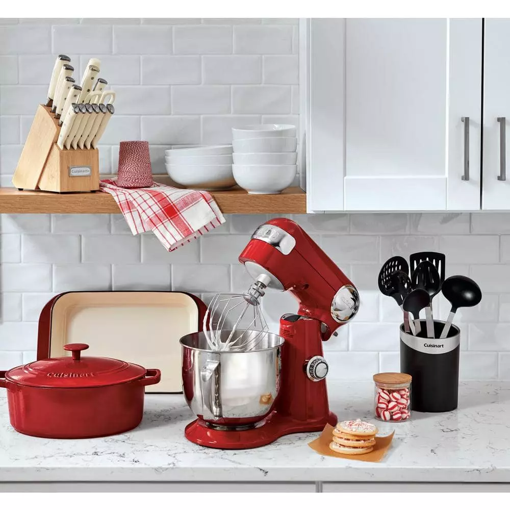 Chef's Classic 5.5 qt. Oval Cast Iron Dutch Oven in Cardinal Red with Lid by Cuisinart 4 Chef's Classic 5.5 qt. Oval Cast Iron Dutch Oven in Cardinal Red with Lid by Cuisinart - Image 2