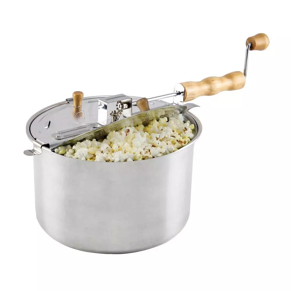 Medium 6 qt. Aluminum Stovetop Popcorn Popper by Carey 6 Medium 6 qt. Aluminum Stovetop Popcorn Popper by Carey - Image 4