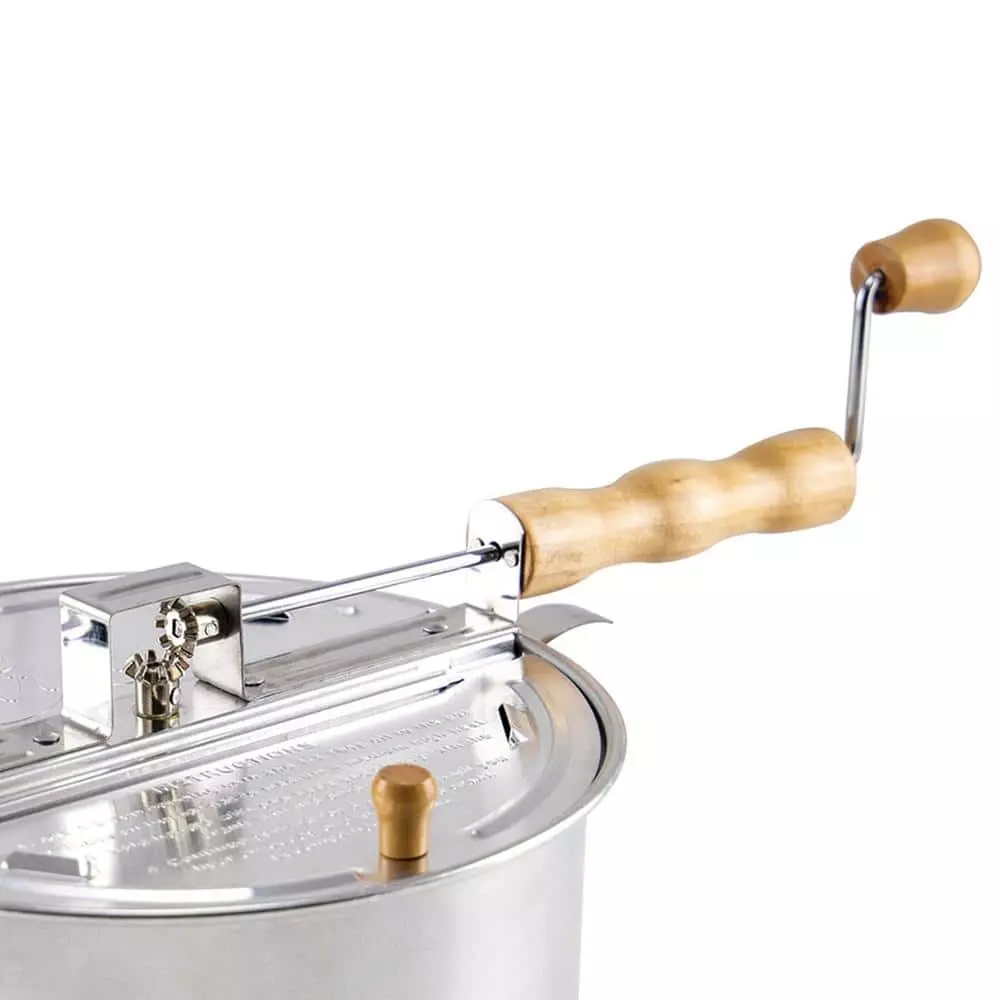 Medium 6 qt. Aluminum Stovetop Popcorn Popper by Carey 5 Medium 6 qt. Aluminum Stovetop Popcorn Popper by Carey - Image 3