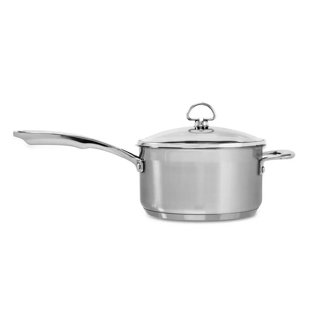 Induction 21 Steel 3.5 qt. Stainless Steel Sauce Pan in Brushed Stainless Steel with Glass Lid by Chantal 7 Induction 21 Steel 3.5 qt. Stainless Steel Sauce Pan in Brushed Stainless Steel with Glass Lid by Chantal - Image 5