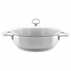 Induction 21 Steel 5 qt. Stainless Steel Chef's Pan in Brushed Stainless Steel with Glass Lid by Chantal