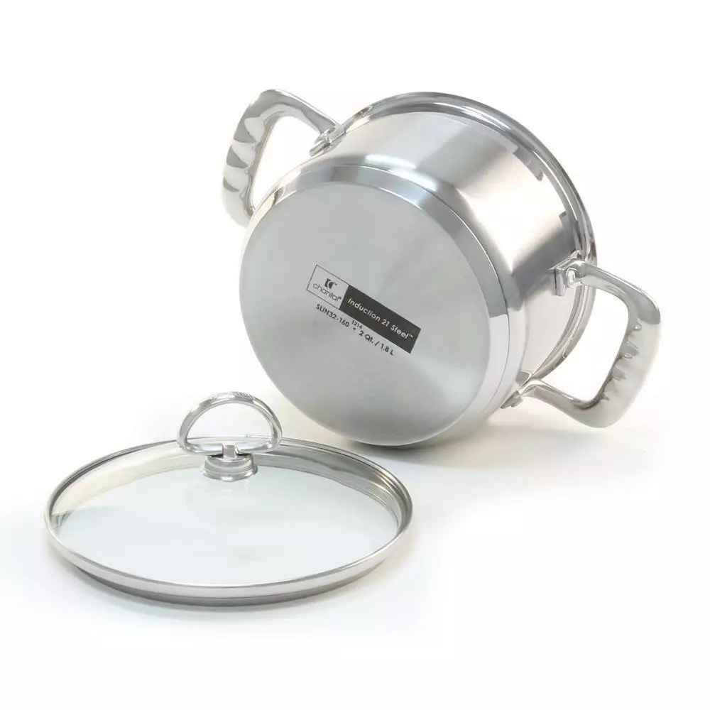 Induction 21 Steel 2 Qt. Soup Pot with Glass Lid in Stainless Steel by Chantal 6 Induction 21 Steel 2 Qt. Soup Pot with Glass Lid in Stainless Steel by Chantal - Image 4