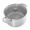 Induction 21 Steel 6 qt. Round Stainless Steel Casserole Dish in Brushed Stainless Steel with Glass Lid by Chantal 2 Induction 21 Steel 6 qt. Round Stainless Steel Casserole Dish in Brushed Stainless Steel with Glass Lid by Chantal -Cookware Sales Shop chantal stock pots slin32 240 64 1000