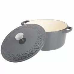 Savory Saffron 6 qt. Enameled Cast Iron Dutch Oven with Lid in Charcoal by Spice BY TIA MOWRY -Cookware Sales Shop charcoal dutch ovens 985118381m c3 1000