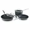 5-Piece Aluminum Ultra-Durable Non-Stick Diamond Infused Cookware Set with Glass Lids by GRANITESTONE