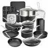 20-Piece Aluminum Ultra-Durable Non-Stick Diamond Infused Cookware and Bakeware Set by GRANITESTONE -Cookware Sales Shop charcoal granitestone pot pan sets 7081 64 1000