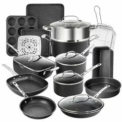 20-Piece Aluminum Ultra-Durable Non-Stick Diamond Infused Cookware and Bakeware Set by GRANITESTONE