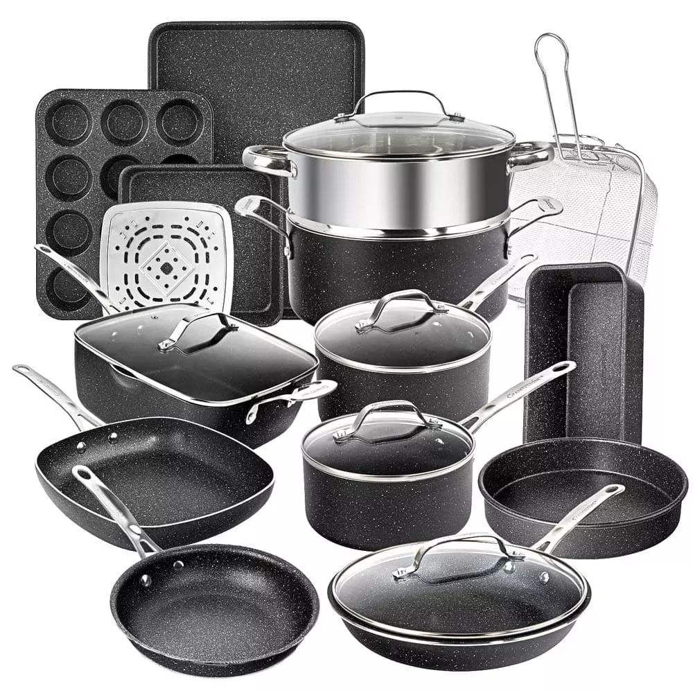 20-Piece Aluminum Ultra-Durable Non-Stick Diamond Infused Cookware and Bakeware Set by GRANITESTONE 3 20-Piece Aluminum Ultra-Durable Non-Stick Diamond Infused Cookware and Bakeware Set by GRANITESTONE