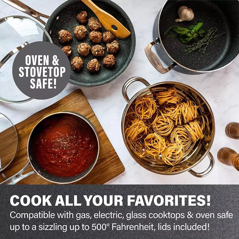 20-Piece Aluminum Ultra-Durable Non-Stick Diamond Infused Cookware and Bakeware Set by GRANITESTONE 5 20-Piece Aluminum Ultra-Durable Non-Stick Diamond Infused Cookware and Bakeware Set by GRANITESTONE - Image 3