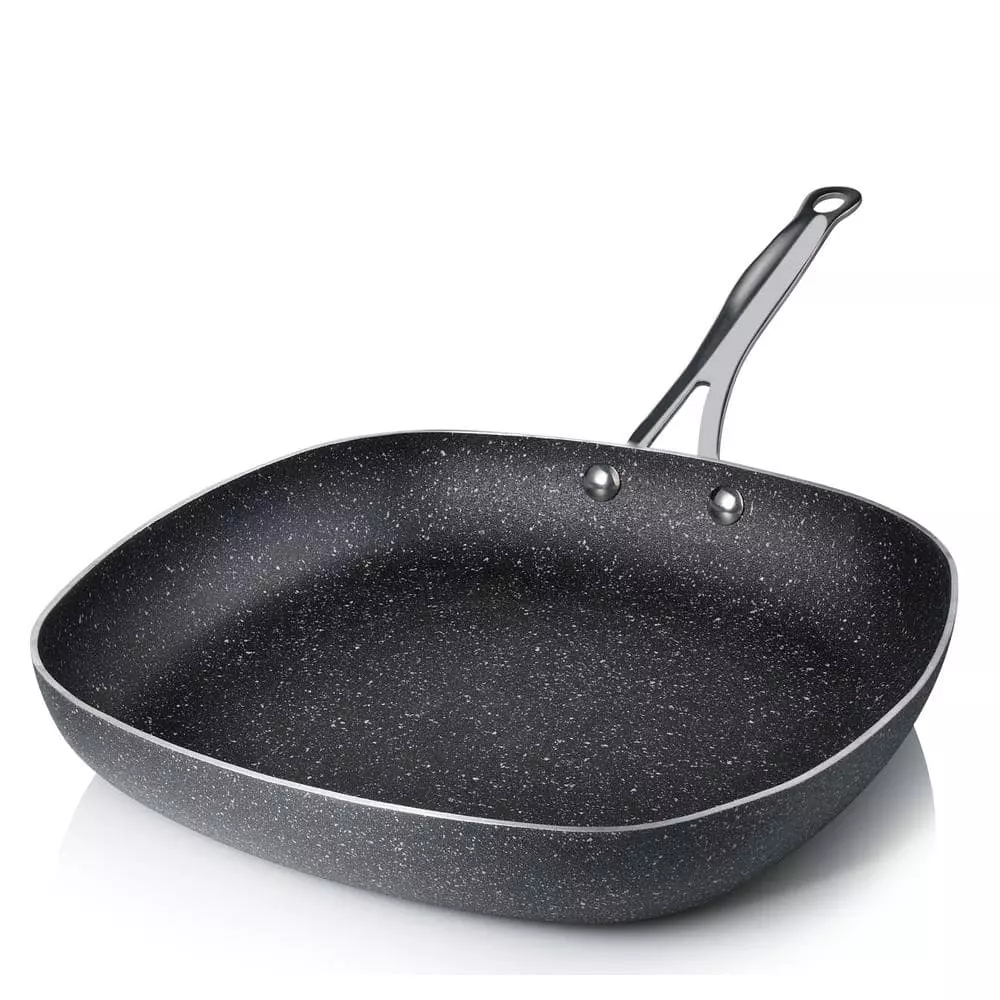 9.5 in. Aluminum Ultra-Durable Non-Stick Diamond Infused Square Fry Pan by GRANITESTONE 3 9.5 in. Aluminum Ultra-Durable Non-Stick Diamond Infused Square Fry Pan by GRANITESTONE