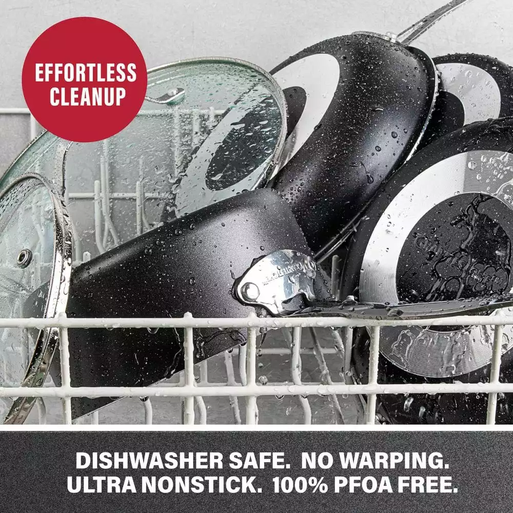 14 in. Aluminum Ultra-Durable Diamond Infused Family Skillet with Helper Handle by GRANITESTONE 8 14 in. Aluminum Ultra-Durable Diamond Infused Family Skillet with Helper Handle by GRANITESTONE - Image 6