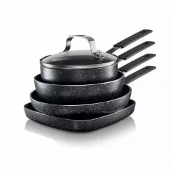 StackMaster 5-Piece Aluminum Non-Stick Diamond Infused Mini Cookware Set by GRANITESTONE