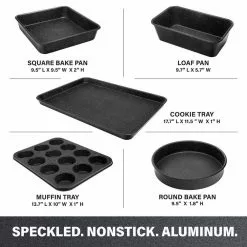 Professional 5-Piece Titanium and Diamond Infused Non-Stick Bakeware Set by GRANITESTONE 13 Professional 5-Piece Titanium and Diamond Infused Non-Stick Bakeware Set by GRANITESTONE -Cookware Sales Shop charcoal granitestone skillets 2824 4f 1000