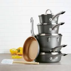 Home Collection 11-Piece Hard-Anodized Aluminum Nonstick Cookware Set in Charcoal Gray by Ayesha Curry 21 Home Collection 11-Piece Hard-Anodized Aluminum Nonstick Cookware Set in Charcoal Gray by Ayesha Curry -Cookware Sales Shop charcoal gray ayesha curry pot pan sets 80290 31 1000