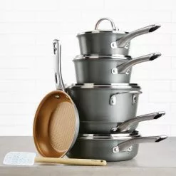 Home Collection 11-Piece Hard-Anodized Aluminum Nonstick Cookware Set in Charcoal Gray by Ayesha Curry 18 Home Collection 11-Piece Hard-Anodized Aluminum Nonstick Cookware Set in Charcoal Gray by Ayesha Curry -Cookware Sales Shop charcoal gray ayesha curry pot pan sets 80290 44 1000