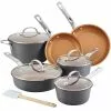 Home Collection 11-Piece Hard-Anodized Aluminum Nonstick Cookware Set in Charcoal Gray by Ayesha Curry 2 Home Collection 11-Piece Hard-Anodized Aluminum Nonstick Cookware Set in Charcoal Gray by Ayesha Curry -Cookware Sales Shop charcoal gray ayesha curry pot pan sets 80290 64 1000
