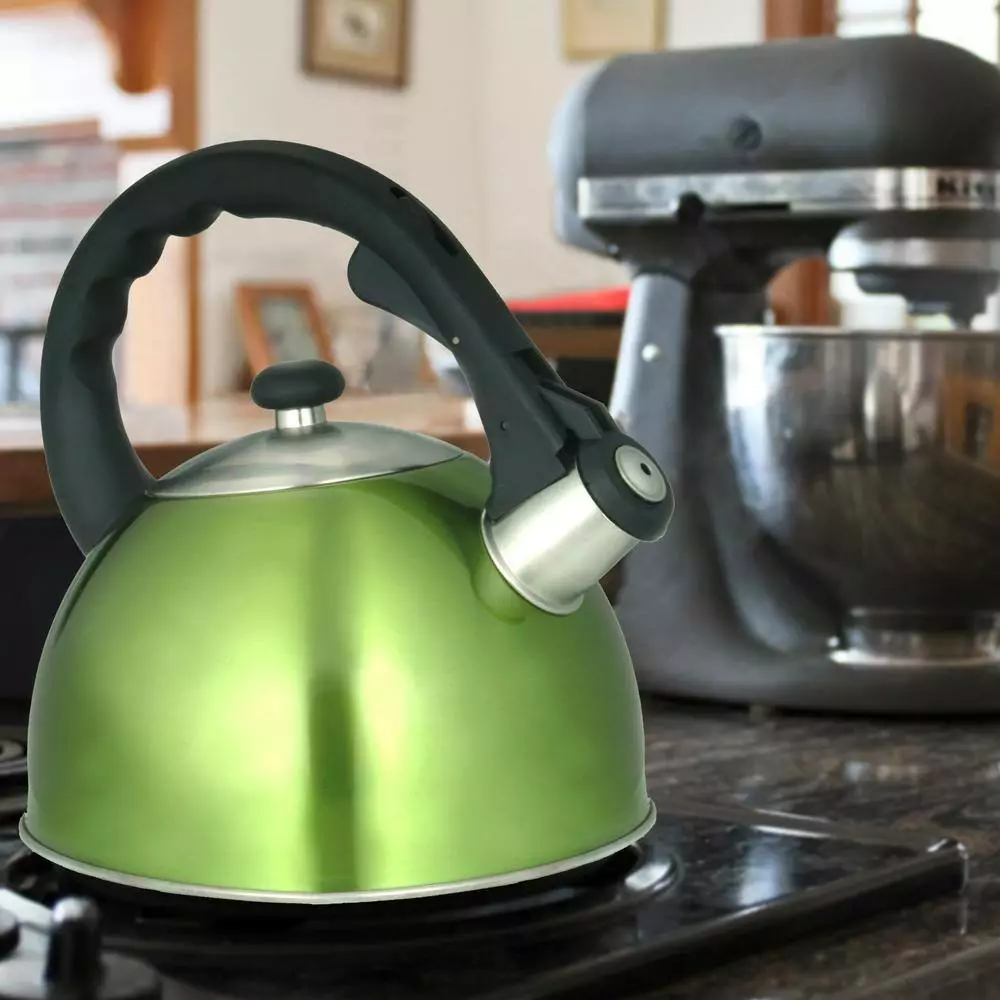 Satin Splendor 11.2-Cup Stovetop Tea Kettle in Chartreuse by Creative Home 9 Satin Splendor 11.2-Cup Stovetop Tea Kettle in Chartreuse by Creative Home - Image 7