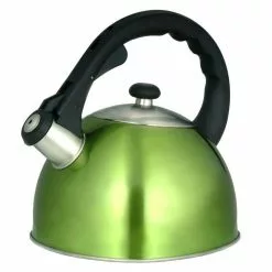 Satin Splendor 11.2-Cup Stovetop Tea Kettle in Chartreuse by Creative Home