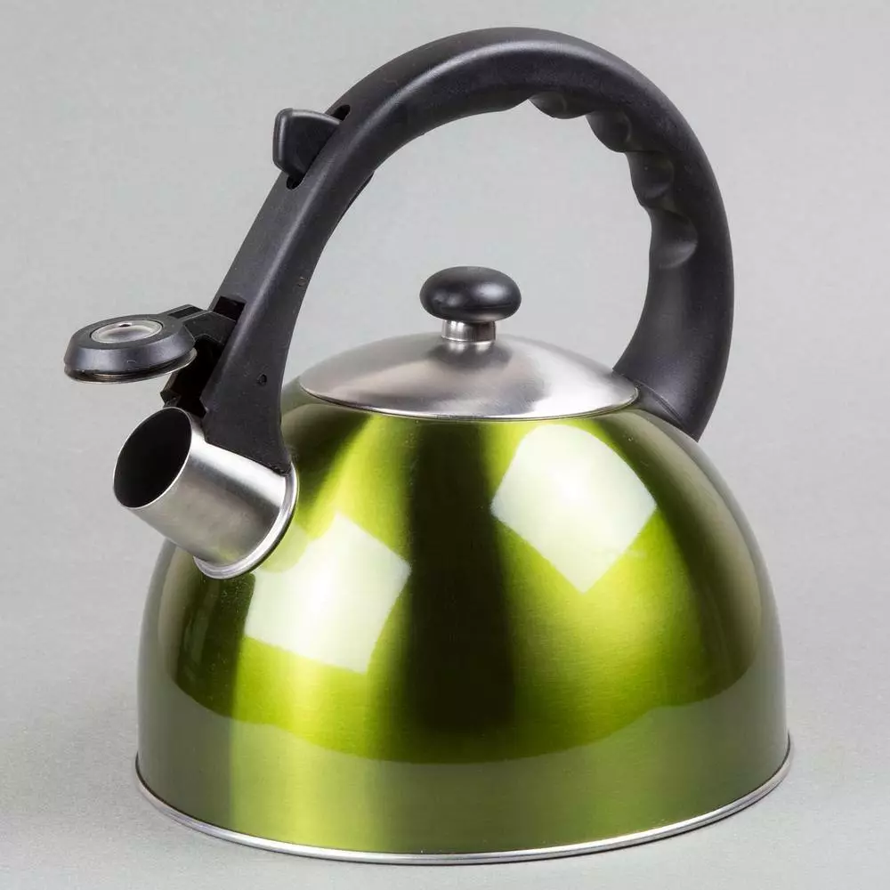 Satin Splendor 11.2-Cup Stovetop Tea Kettle in Chartreuse by Creative Home 4 Satin Splendor 11.2-Cup Stovetop Tea Kettle in Chartreuse by Creative Home - Image 2