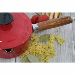 French Enameled 1.3 qt. Cast Iron Sauce Pan in Red with Lid by Chasseur -Cookware Sales Shop chasseur sauce pans ci 3481r ci 157 44 1000