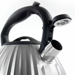 Donato 2.5 Qt. Stainless Steel Round Whistling Tea Kettle Brushed Chrome by Mr. Coffee 12 Donato 2.5 Qt. Stainless Steel Round Whistling Tea Kettle Brushed Chrome by Mr. Coffee -Cookware Sales Shop chrome mr coffee tea kettles 985114961m 1f 1000