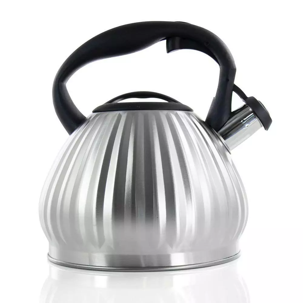 Donato 2.5 Qt. Stainless Steel Round Whistling Tea Kettle Brushed Chrome by Mr. Coffee 7 Donato 2.5 Qt. Stainless Steel Round Whistling Tea Kettle Brushed Chrome by Mr. Coffee - Image 5