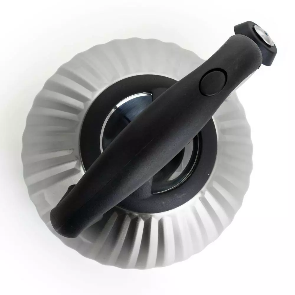 Donato 2.5 Qt. Stainless Steel Round Whistling Tea Kettle Brushed Chrome by Mr. Coffee 8 Donato 2.5 Qt. Stainless Steel Round Whistling Tea Kettle Brushed Chrome by Mr. Coffee - Image 6