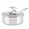 Clad Stainless Steel 2 qt. Stainless Steel Saucepan Silver with Glass Lid by Circulon
