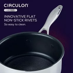 Clad Stainless Steel 2 qt. Stainless Steel Saucepan Silver with Glass Lid by Circulon 15 Clad Stainless Steel 2 qt. Stainless Steel Saucepan Silver with Glass Lid by Circulon -Cookware Sales Shop circulon sauce pans 30014 fa 1000