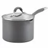 Radiance 3 qt. Hard-Anodized Aluminum Nonstick Sauce Pan in Gray with Glass Lid by Circulon 1 Radiance 3 qt. Hard-Anodized Aluminum Nonstick Sauce Pan in Gray with Glass Lid by Circulon -Cookware Sales Shop circulon sauce pans 83911 64 1000