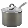 Elementum 3 qt. Hard-Anodized Aluminum Nonstick Sauce Pan in Oyster Gray with Glass Lid by Circulon