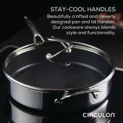 C-Series 5 qt. Stainless Steel Nonstick Saute Pan Silver with Lid by Circulon -Cookware Sales Shop circulon saute pans 30016 fa 1000