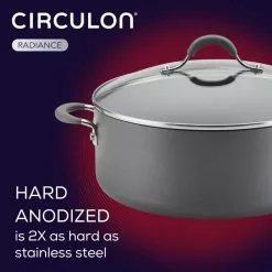Radiance 7.5 qt. Hard-Anodized Aluminum Nonstick Stock Pot in Gray with Glass Lid by Circulon 13 Radiance 7.5 qt. Hard-Anodized Aluminum Nonstick Stock Pot in Gray with Glass Lid by Circulon -Cookware Sales Shop circulon stock pots 83908 1f 1000