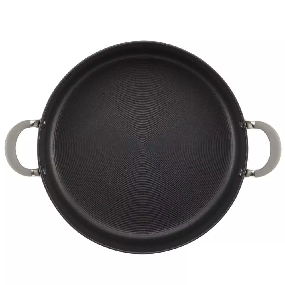 Elementum 7.5 qt. Hard-Anodized Aluminum Nonstick Stock Pot in Oyster Gray with Glass Lid by Circulon 4 Elementum 7.5 qt. Hard-Anodized Aluminum Nonstick Stock Pot in Oyster Gray with Glass Lid by Circulon - Image 2