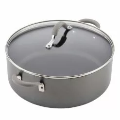 Elementum 7.5 qt. Hard-Anodized Aluminum Nonstick Stock Pot in Oyster Gray with Glass Lid by Circulon 19 Elementum 7.5 qt. Hard-Anodized Aluminum Nonstick Stock Pot in Oyster Gray with Glass Lid by Circulon -Cookware Sales Shop circulon stock pots 84569 fa 1000