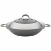 Elementum Hard-Anodized Nonstick Covered Wok with Side Handles, 14-Inch, Oyster Gray by Circulon -Cookware Sales Shop circulon woks stir fry pans 81402 64 1000