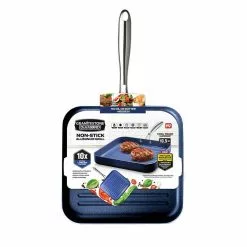 Classic Blue 10.5 in. Aluminum Ultra-Durable Non-Stick Diamond Infused Grill Pan by GRANITESTONE 18 Classic Blue 10.5 in. Aluminum Ultra-Durable Non-Stick Diamond Infused Grill Pan by GRANITESTONE -Cookware Sales Shop classic blue granitestone grill pans 7029 31 1000