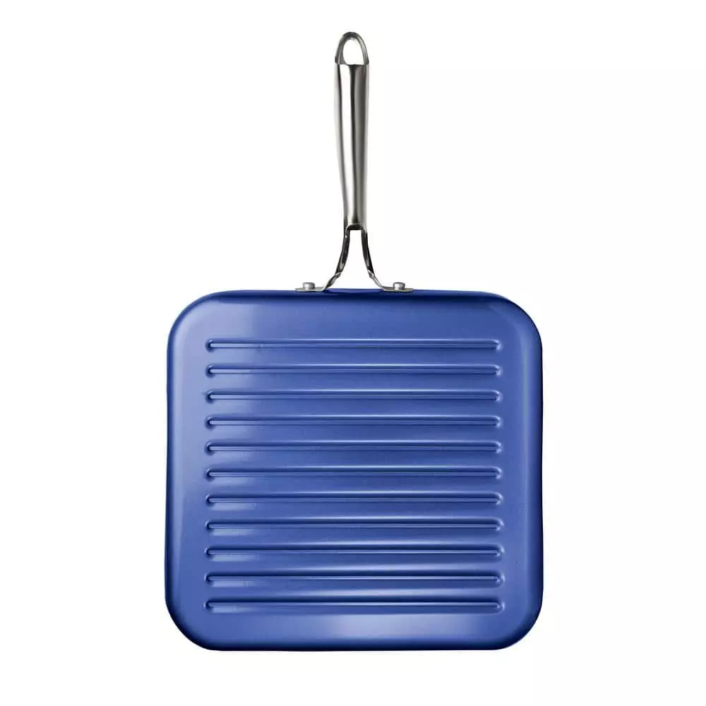 Classic Blue 10.5 in. Aluminum Ultra-Durable Non-Stick Diamond Infused Grill Pan by GRANITESTONE 11 Classic Blue 10.5 in. Aluminum Ultra-Durable Non-Stick Diamond Infused Grill Pan by GRANITESTONE - Image 9