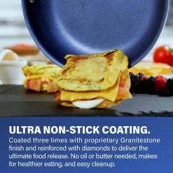 Classic Blue 10-Piece Aluminum Ultra-Durable Non-Stick Diamond Infused Cookware Set with Glass Lids by GRANITESTONE 12 Classic Blue 10-Piece Aluminum Ultra-Durable Non-Stick Diamond Infused Cookware Set with Glass Lids by GRANITESTONE -Cookware Sales Shop classic blue granitestone pot pan sets 7036 4f 1000
