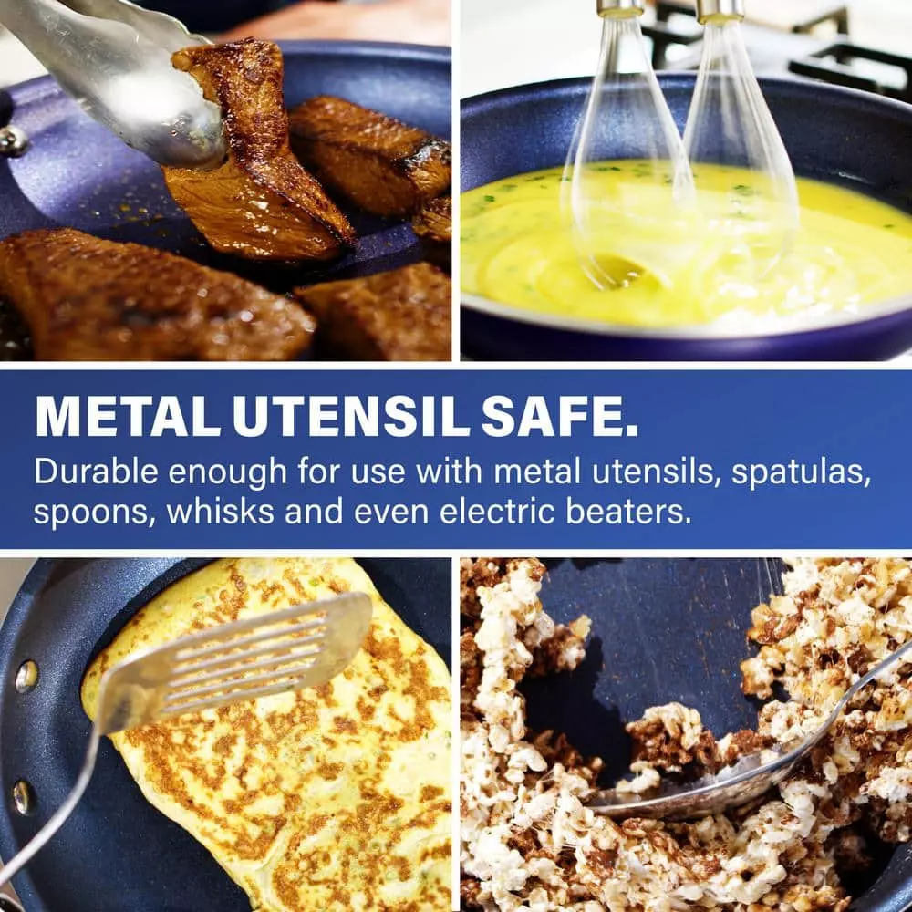 Classic Blue 10-Piece Aluminum Ultra-Durable Non-Stick Diamond Infused Cookware Set with Glass Lids by GRANITESTONE 9 Classic Blue 10-Piece Aluminum Ultra-Durable Non-Stick Diamond Infused Cookware Set with Glass Lids by GRANITESTONE - Image 7