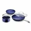 Classic Blue 5-Piece Aluminum Ultra-Durable Non-Stick Diamond Infused Cookware Set with Glass Lids by GRANITESTONE 2 Classic Blue 5-Piece Aluminum Ultra-Durable Non-Stick Diamond Infused Cookware Set with Glass Lids by GRANITESTONE -Cookware Sales Shop classic blue granitestone pot pan sets 7072 64 1000